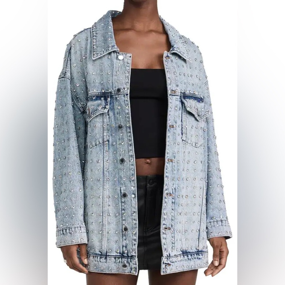 RETROFETE Embellished Oversized Ace Jacket, NWT, S